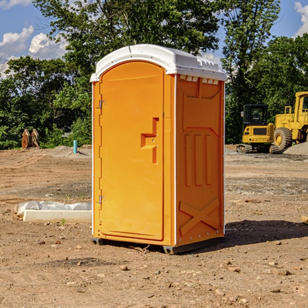 how often are the portable restrooms cleaned and serviced during a rental period in Pymatuning